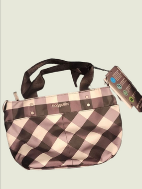 baggallini Black And White Plaid Mini Tote - Compact Everyday Bag